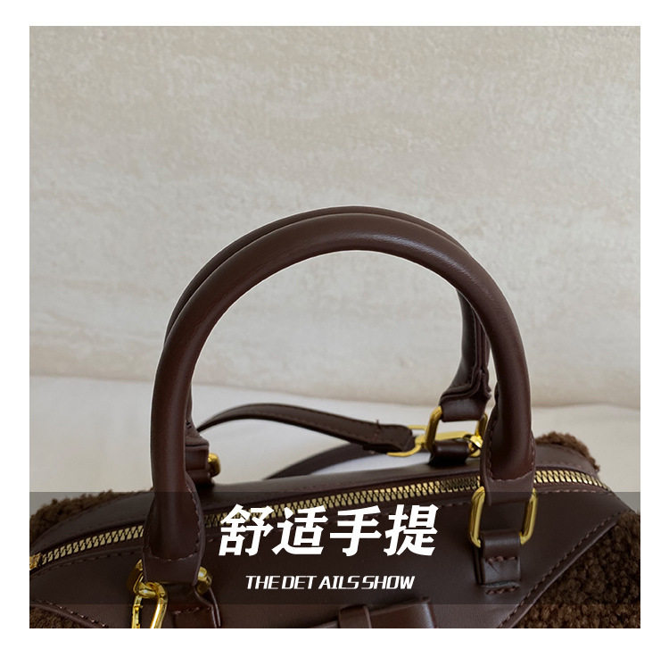Túi đeo chéo nữ dáng gối mềm mại phong cách retro, túi xách tay đa năng — màu cà phê, màu nâu chi tiết 6