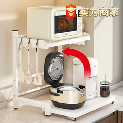 電子レンジラックの収納棚は伸縮式のオーブン棚の台所の収納棚の二重テーブルの炊飯器棚の卸売りができます。