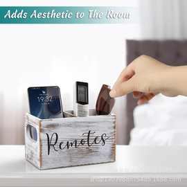 木制桌面收纳盒遥控器杂物整理置物盒厨房餐具笔筒木盒创意收纳架
