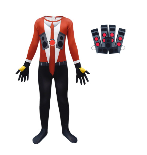 Nuevo juego de terror de Halloween estéreo TV hombre baño hombre medias de una pieza Cosplay Monitor hombre