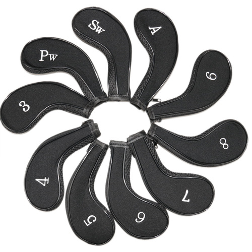 Best selling golf club cover zipper iron cover embroidered numbers 10 pack golf supplies