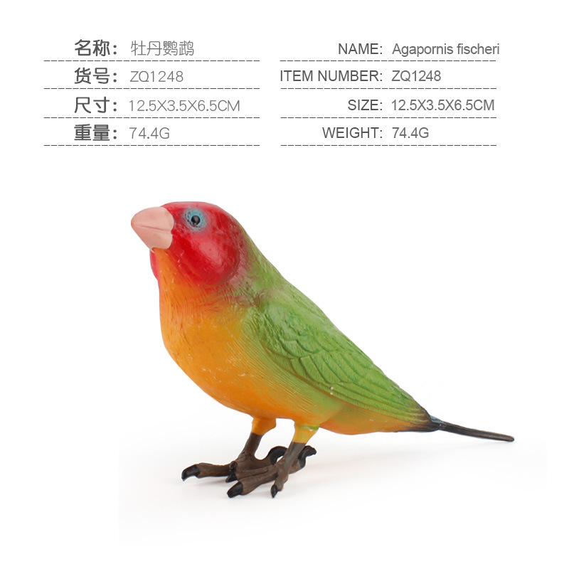 Exportación transfronteriza de simulación de pájaros modelo de papagaios peonía papaio de escritorio decoración estática juguetes