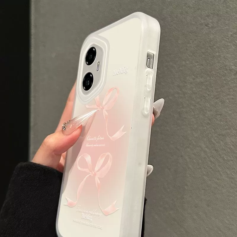 Apple, iPhone16, совместимый чехол для телефона с бантом, матовый милый iPhone14 Pro, английский, интернет-знаменитость
