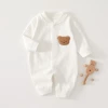 Spring and autumn conjoined pure white embroidered bears