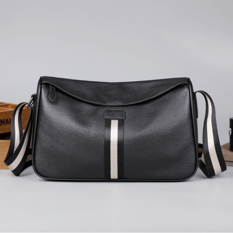 Genuine Leather Men's Bag Summer New Style Urban Simple Men's Shoulder Bag Luggage Leather Goods Large Capacity Horizontal Crossbody Bag