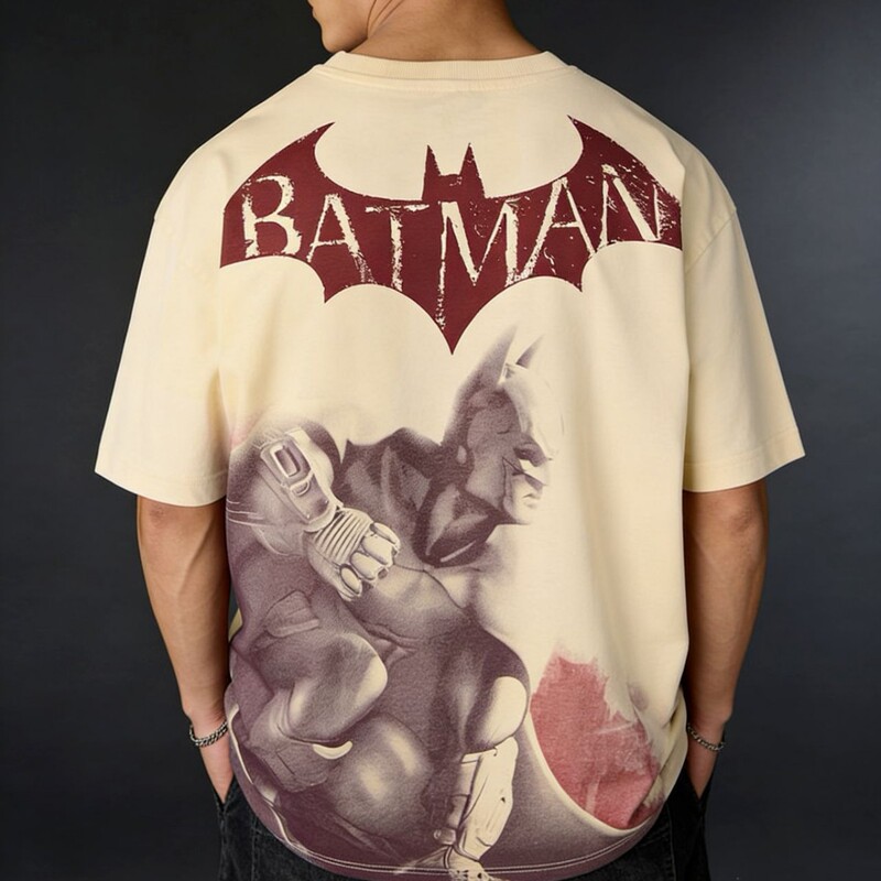 Batman Casual Men's Short-Sleeve T-Shirt 2026 New Model Youth High Street Heavy-Duty Trendy Brand Loose Round Neck Cross-Border Batman Casual Men's Short-Sleeve T-Shirt 2026 New Model Youth High Street Heavy-Duty Trendy Brand Loose Round Neck Cross-Border