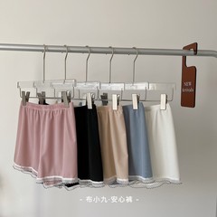 阿詩蜜布小九蕾絲花邊安心兩用褲女夏季防走光不捲邊冰絲安全褲女