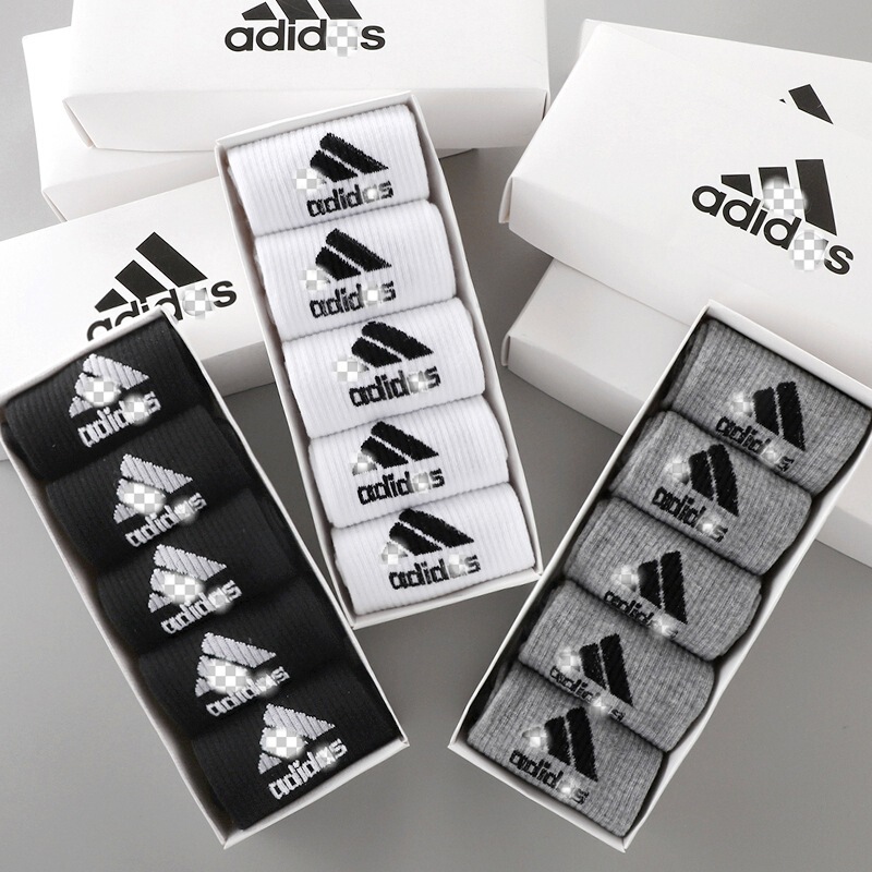 Wholesale Adidas Gift Box Socks for Men and Women Mid-Tube Sports Long-Tube Student Sweat-Absorbent Running Short-Tube Basketball Trendy Socks