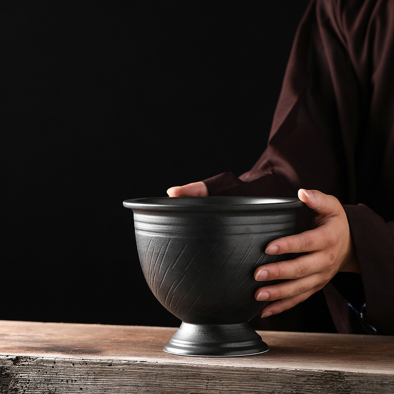 Ancient water device Liangzhu culture gray tire black leather pottery bag foot decoration classical antique pottery high foot carving Liangzhu Ancient water device Liangzhu culture gray tire black leather pottery bag foot decoration classical antique pottery high foot carving Liangzhu