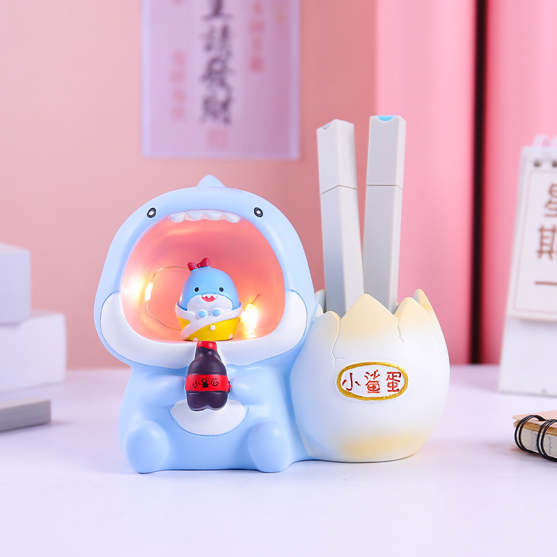 Regalo navideño nuevo estilo de fantasía sirena de concha luz de portalápices niña ins decoración de la habitación decoración venta directa de fábrica