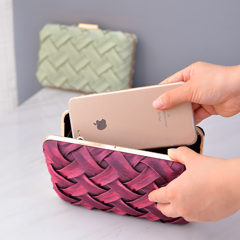 Bolso de cena transfronterizo banquete bolso de mujer Cartera de fiesta europea y americana bolso de hombro pequeño bolso cuadrado hecho a mano cena bolso de embrague Mujer