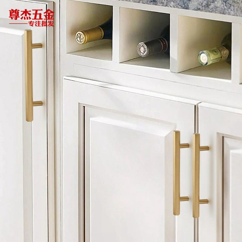 Manija de la puerta del Gabinete Manija francesa Manija de la puerta del Gabinete Manija de cobre Cajón francés Manija de un solo orificio Manija de latón Cajón hexagonal