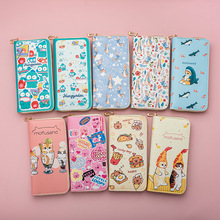 跨境长款钱包儿童卡通新款大容量手机钱夹拉链卡包收纳包手拿包