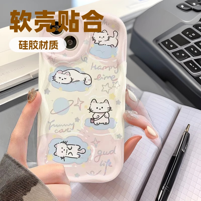 猫と犬が遊ぶ Apple 16Promax 携帯電話ケース 落下防止 iPhone15 日本と韓国 ins14/13 ヨーロッパとアメリカ 12|undefined