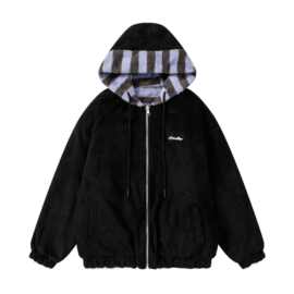 美式复古字母刺绣双面穿设计感棉服男女情侣冬季保暖宽松休闲棉衣