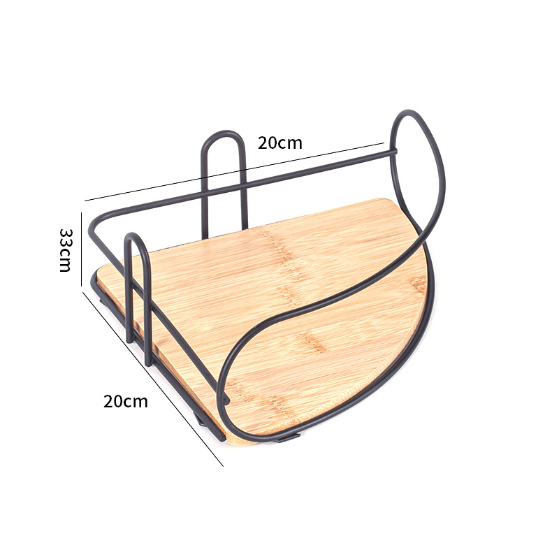 Estantes de almacenamiento en forma de ventilador transfronterizos de bambú de hierro forjado gabinete de esquina de baño puerta de esquina trasera de almacenamiento rack artículos de higiene