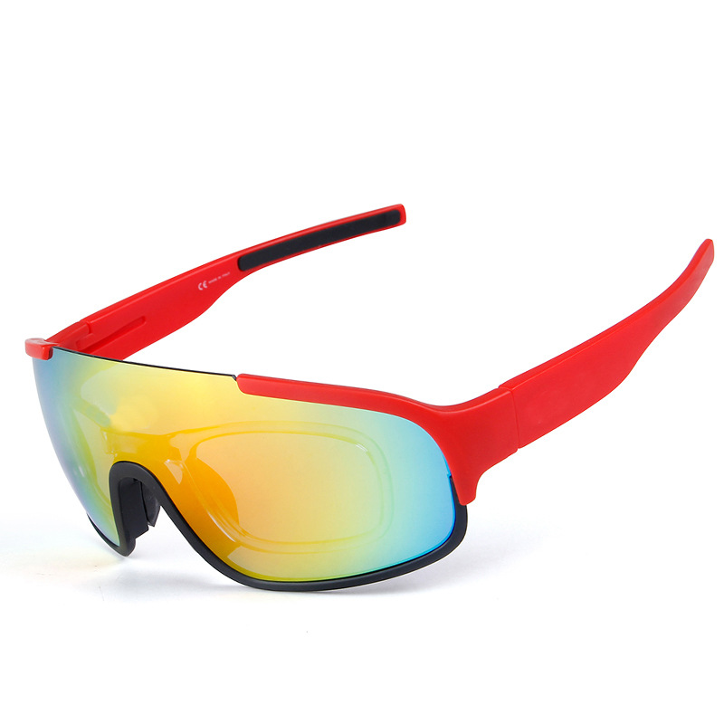 跨境防风款偏光护目户外运动骑行眼镜 男女通用可换片太阳镜现货