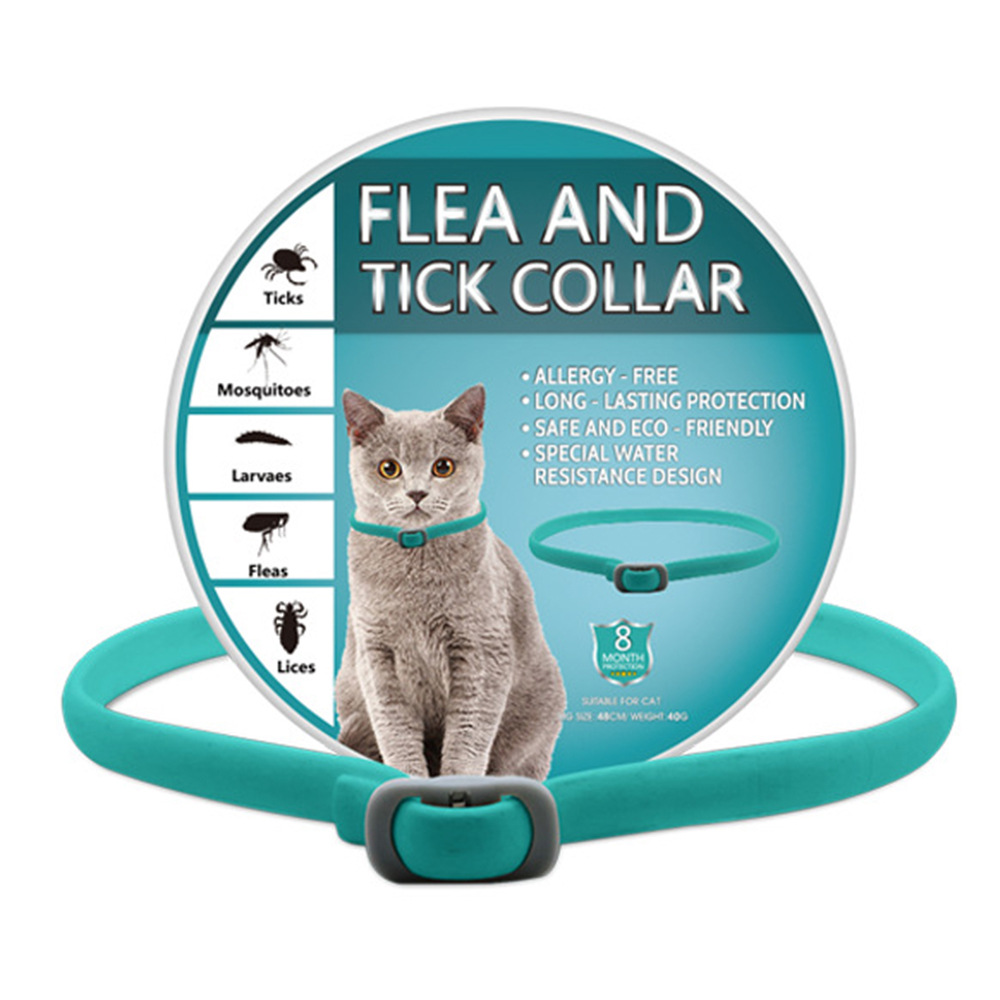 고양이용 하늘색 혼합 소재 목걸이