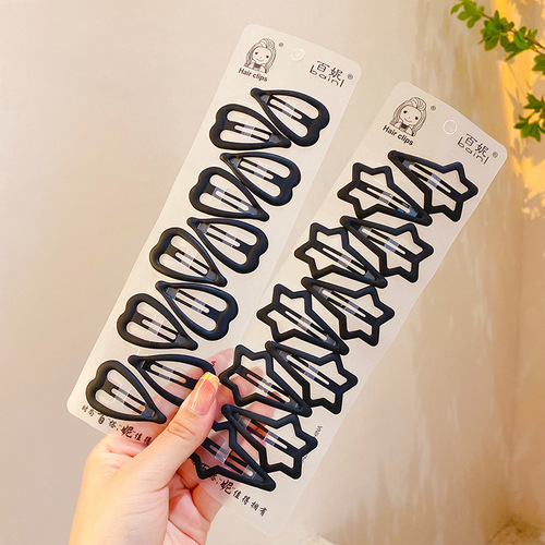 Children's bb clip hair clip one-word clip girls black simple side bangs clip girl's forehead broken hair clip