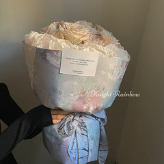 鮮花包裝紙DIY包花紙 ins立體花紋包裝紙油畫花束包裝夢境花園紙