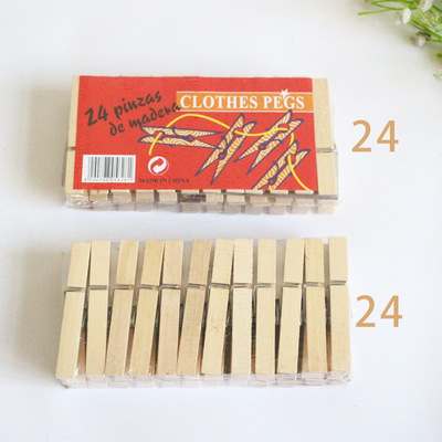 7.2x0.9  6x0.9cm 木制夾子24個裝 現代簡約大小號 裝飾物品 家居