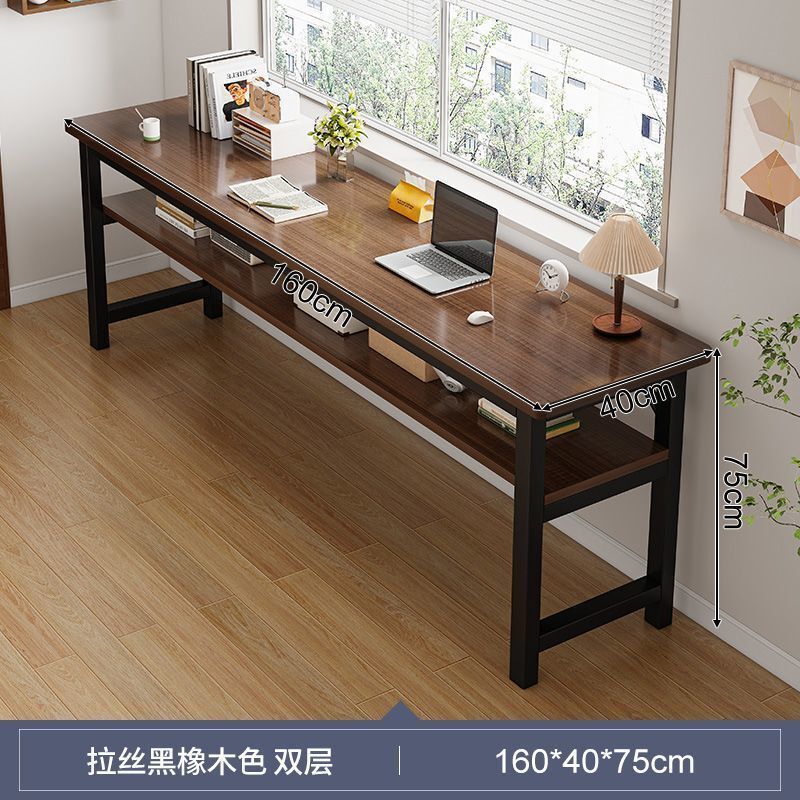 长条桌子简易出租屋用双层靠墙书桌子长方形电脑桌家用客厅双人桌|undefined