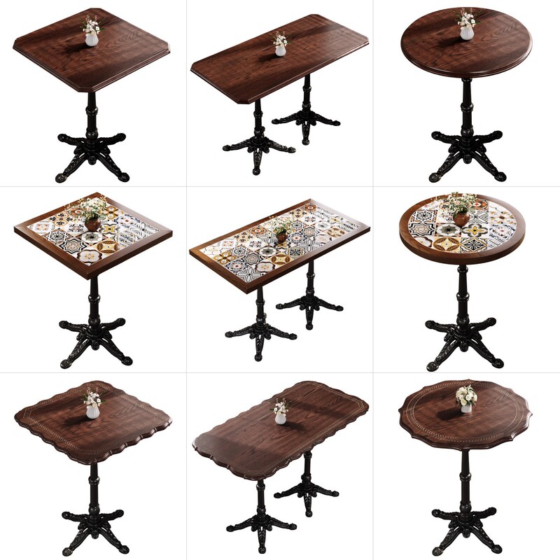 Retro American Western Restaurant Cafe Table and Chair Combination Milk Tea Shop Baking Dessert Shop Solid Wood Table Catering Commercial Retro American Western Restaurant Cafe Table and Chair Combination Milk Tea Shop Baking Dessert Shop Solid Wood Table Catering Commercial
