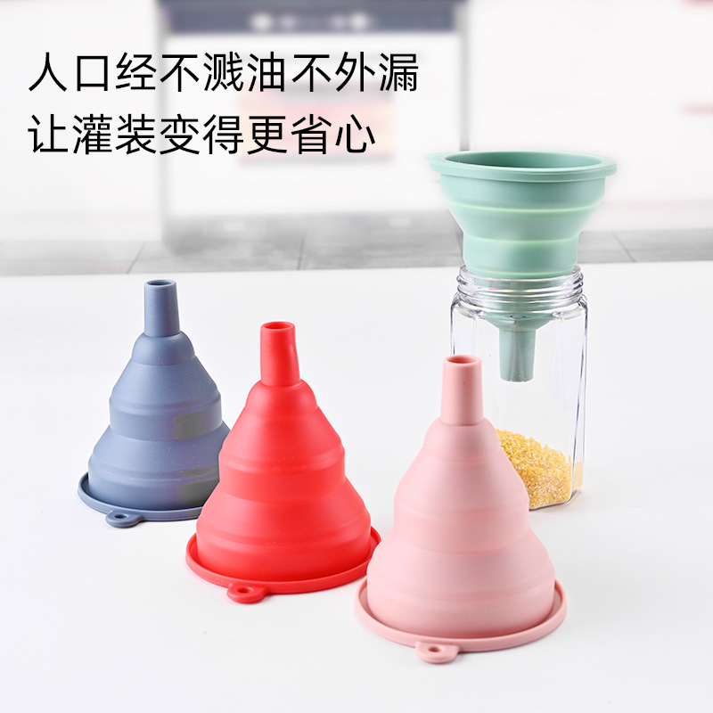 Punto embudo de silicona plegable portátil embudo de cuello largo embudo plegable de silicona pequeño embudo de vino embudo de aceite