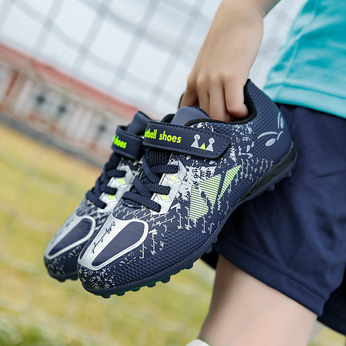 New children's football shoes Velcro-free lace-up sports shoes tf broken nail training shoes primary school growth nail sneakers batch