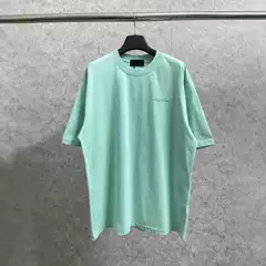 BL Classic Front & Back Letter Embroidery Short Sleeve T-Shirt, Oversized Drop Shoulder Unisex