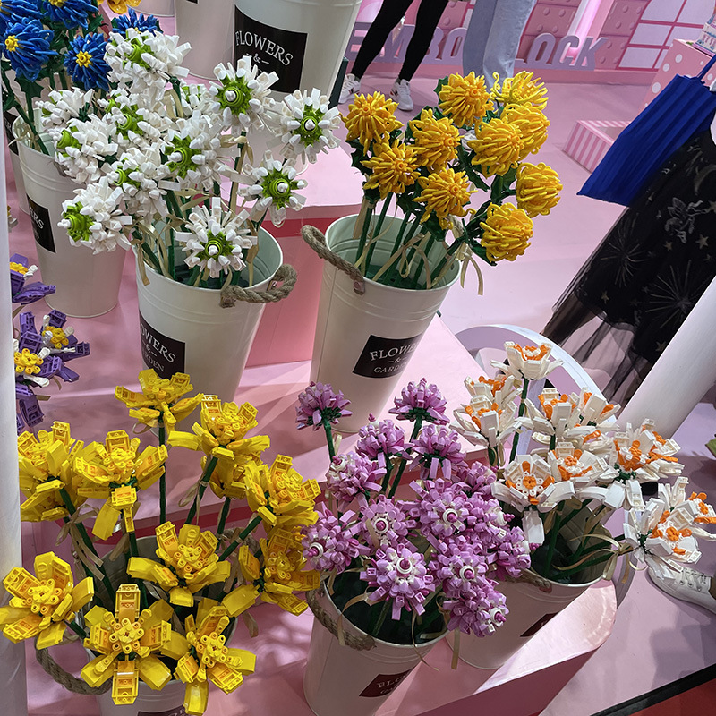 森宝積木フラワー小さなブロック組み立ておもちゃ、レゴと互換性あり、花束、教師の日、女の子や子供へのギフト|undefined