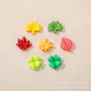 mini small size maple leaf scene series resin accessories cream diy phone case hair accessories refrigerator sticker material wholesale