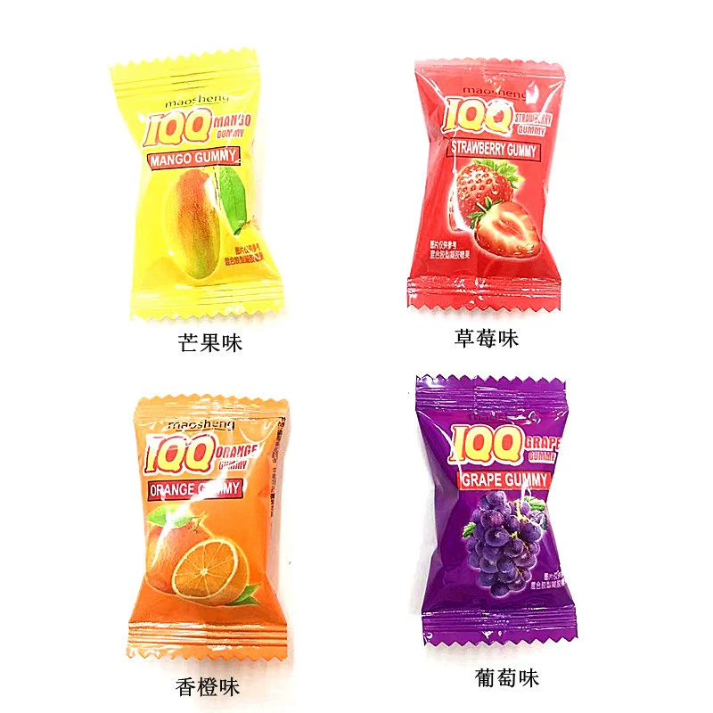 Фруктовый пралине-маэ шоколадное/жевательное? Wait. Let's do proper: 'Mao Sheng fruit flavor fudge rubber sugar PP candy juice flavored fudge bulk mixed flavor casual snacks and citrus candy'