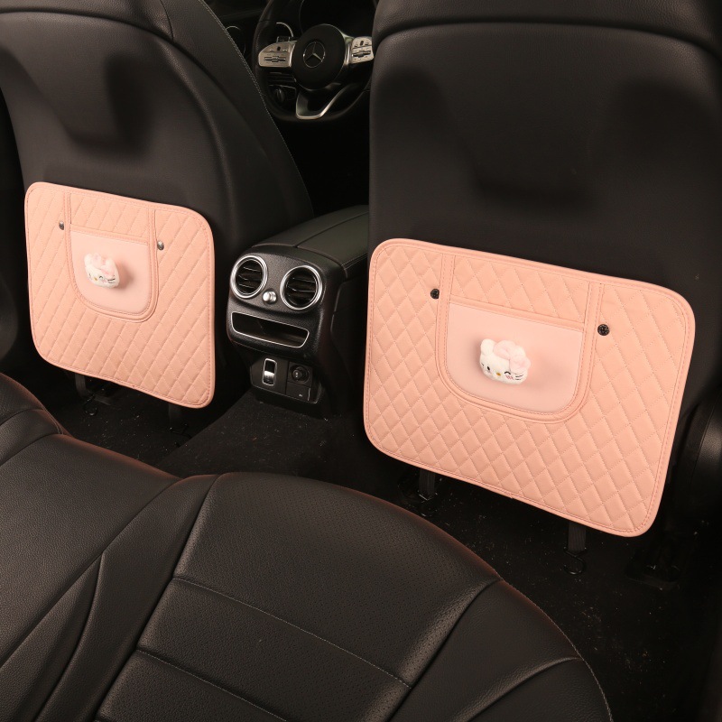 Casual Ladies Cute Cartoon Chair Back Anti-Kick Pad Car Seat Back Anti-Fouling Pad Seat Back Pocket Hanging Type