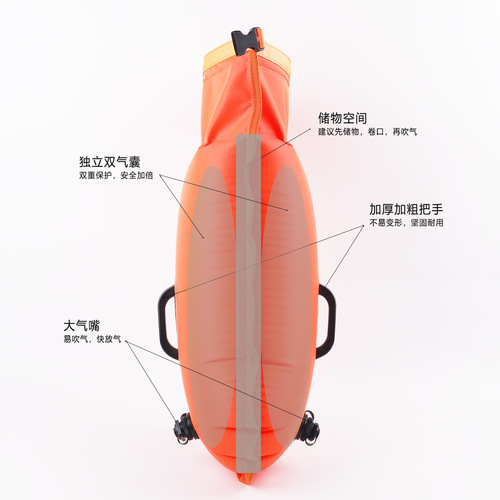 Double airbag swimming float, thickened nylon cloth, large capacity, storage, easy to inflate, cross-border Maijia Qian follower