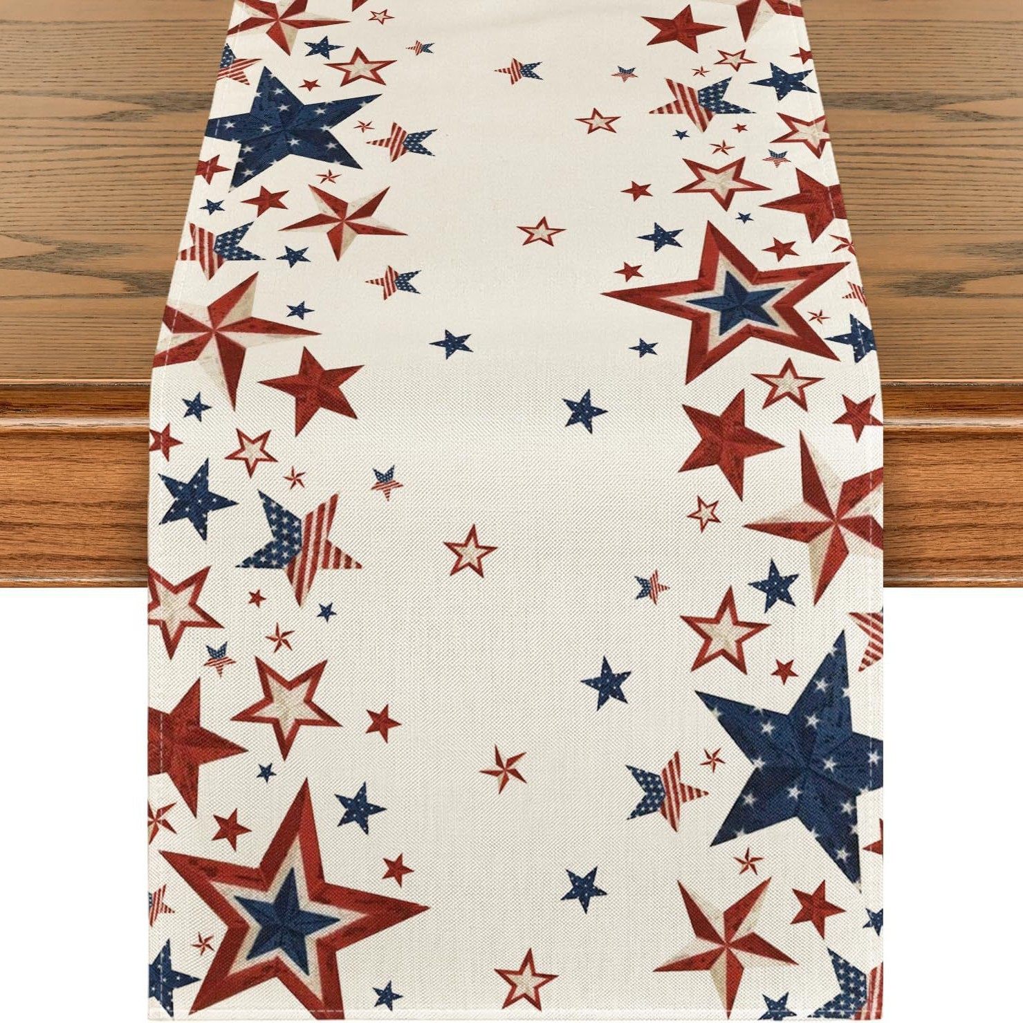 Transfronterizo 2024 Amazon nuevo día independiente pentáculo lino tabla bandera tabla de comedor tabla de té tabla de bandera