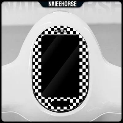Protective Shell Cover, Motorcycle engine and accessories - checkerboard-black-and-white