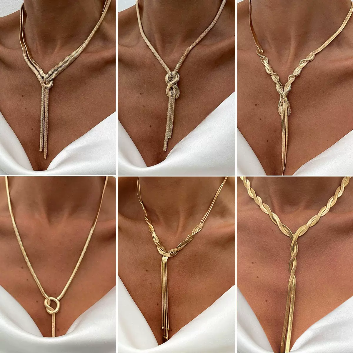 欧美跨境饰品 冷淡风Y型金属蛇骨项链 个性简约线条necklace长款