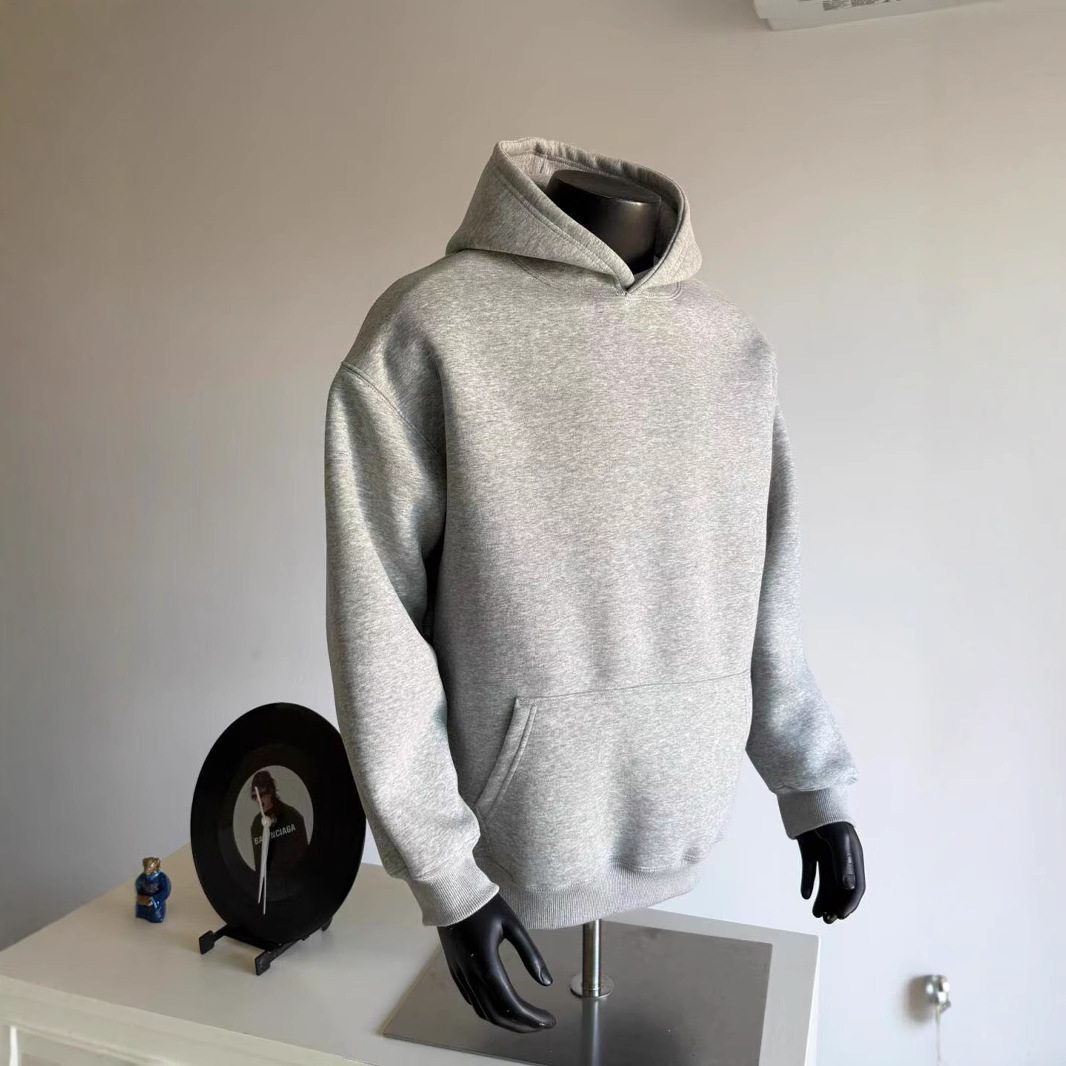 Transfronterizo pesado gris sudadera encapuchada de invierno de otoño para hombres con camisa encapuchada gruesa dura corta y ancha chaqueta con sudadera