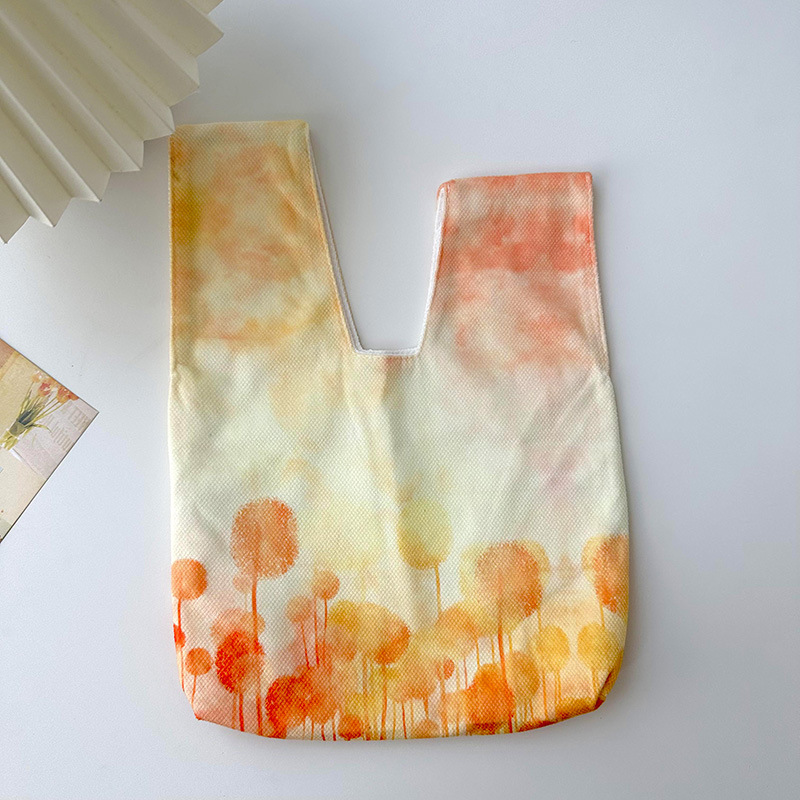 Nuevo artístico retro pintura al óleo bolso de las mujeres de la moda de estilo coreano todo-fósforo nicho de la calle de punto bolsa de las axilas bolsa de hombro