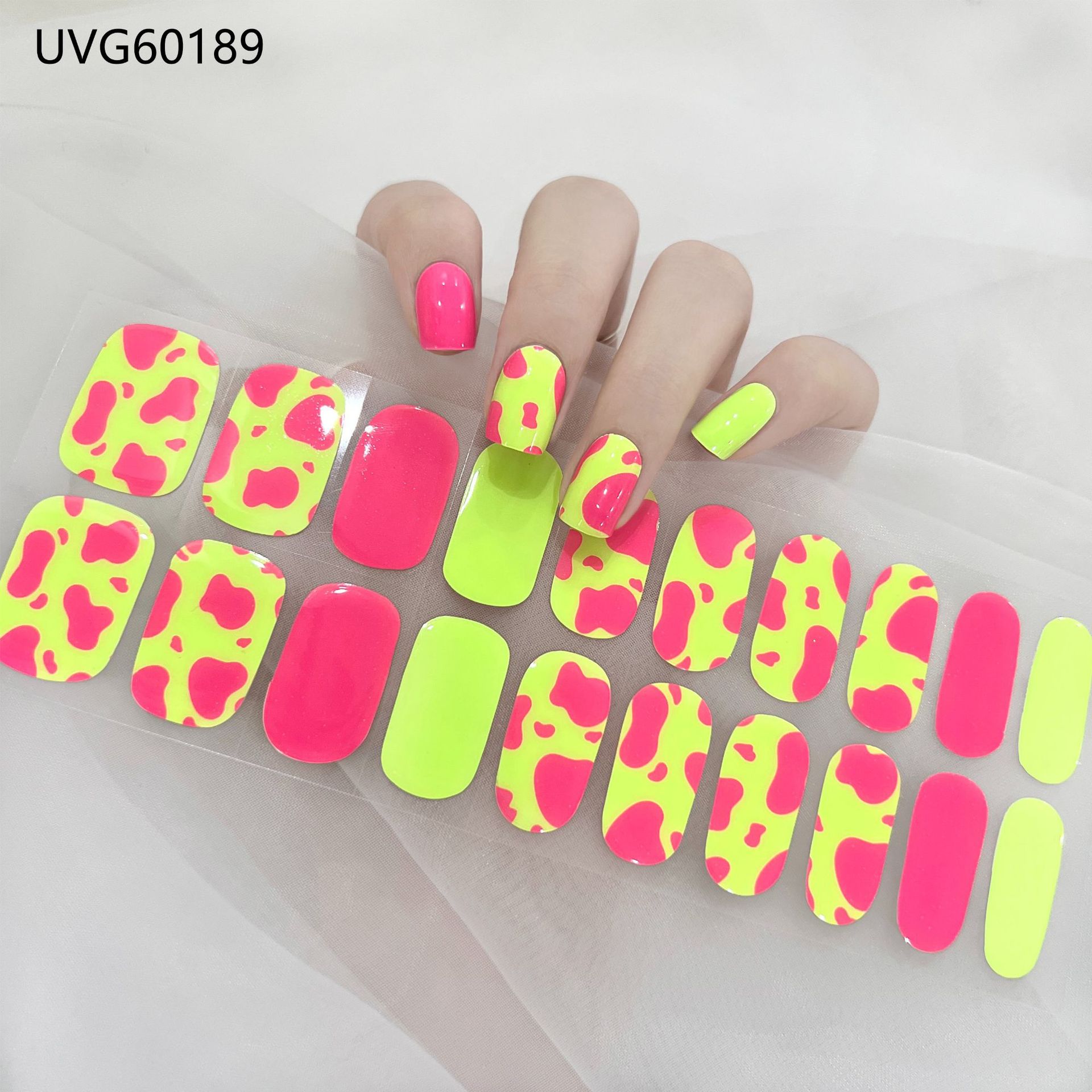 Pegatinas de uñas de gel UV transparentes efecto hielo, semicuradas, con lámina dorada, fototerapia, efecto película de aceite