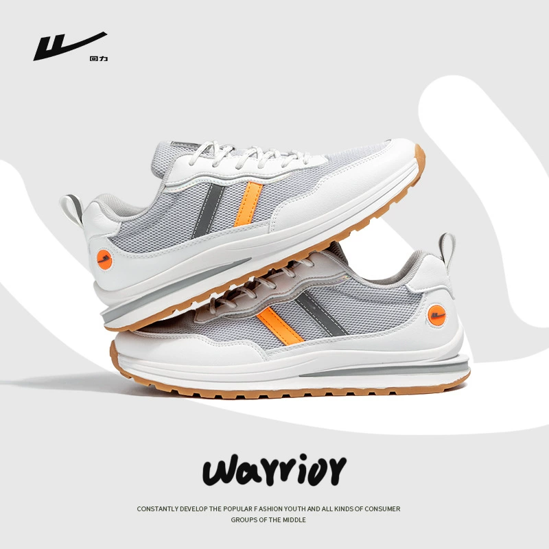 Warrior, summer footwear, universal breathable sneakers, white shoes