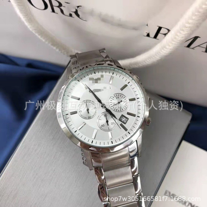 Manufacturer Wholesale Pointer-Style Three-Eye Multifunctional Business Quartz Watch with Stainless Steel Band for Men