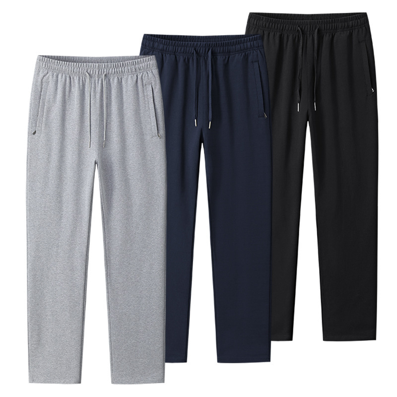 Autumn sports casual pants men's loose plus size sports pants men's cotton straight trousers men's wholesale knitted pants men Autumn sports casual pants men's loose plus size sports pants men's cotton straight trousers men's wholesale knitted pants men