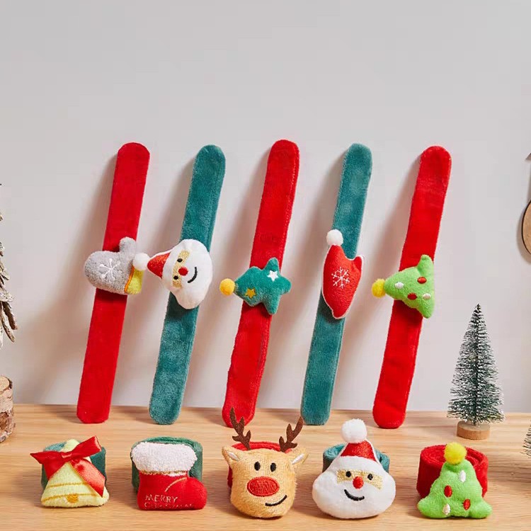 Navidad anillo de pulsera de peluche de dibujos animados femeninos 2025 nuevo muñeca muñeca de nieve de alce palpitante anillo joyería de vacaciones