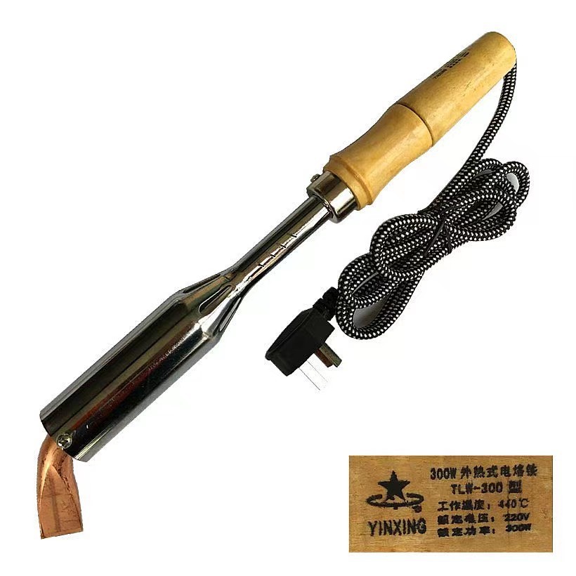 正品南京华夏银星牌电洛铁300W外热式木柄弯铜头紫铜电烙铁大功率