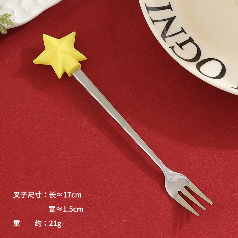 国境を越えた対外貿易304ステンレスクリスマス公仔フォークスプーンセットコーヒーもちスイーツ漫画ギフトボックス食器|undefined