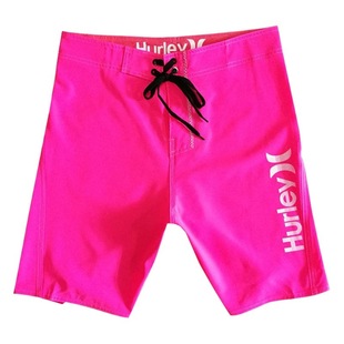 Summer Rose Red solid color men's beach pants fifth pants short wear fitness competition casual pants good goods recommend foreign trade