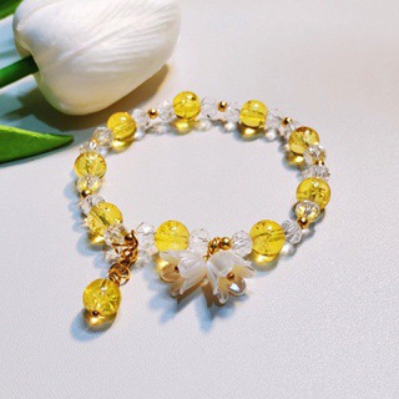 S017-Pulsera Lirio de los Valles Amarillo#tamaño 178