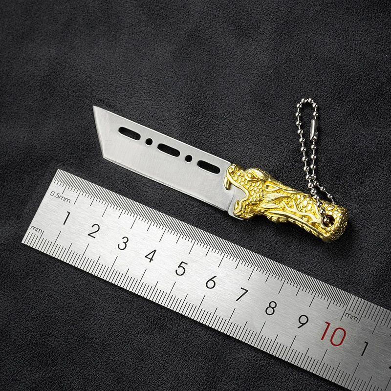 Brass travel handheld pocket knife, keychain